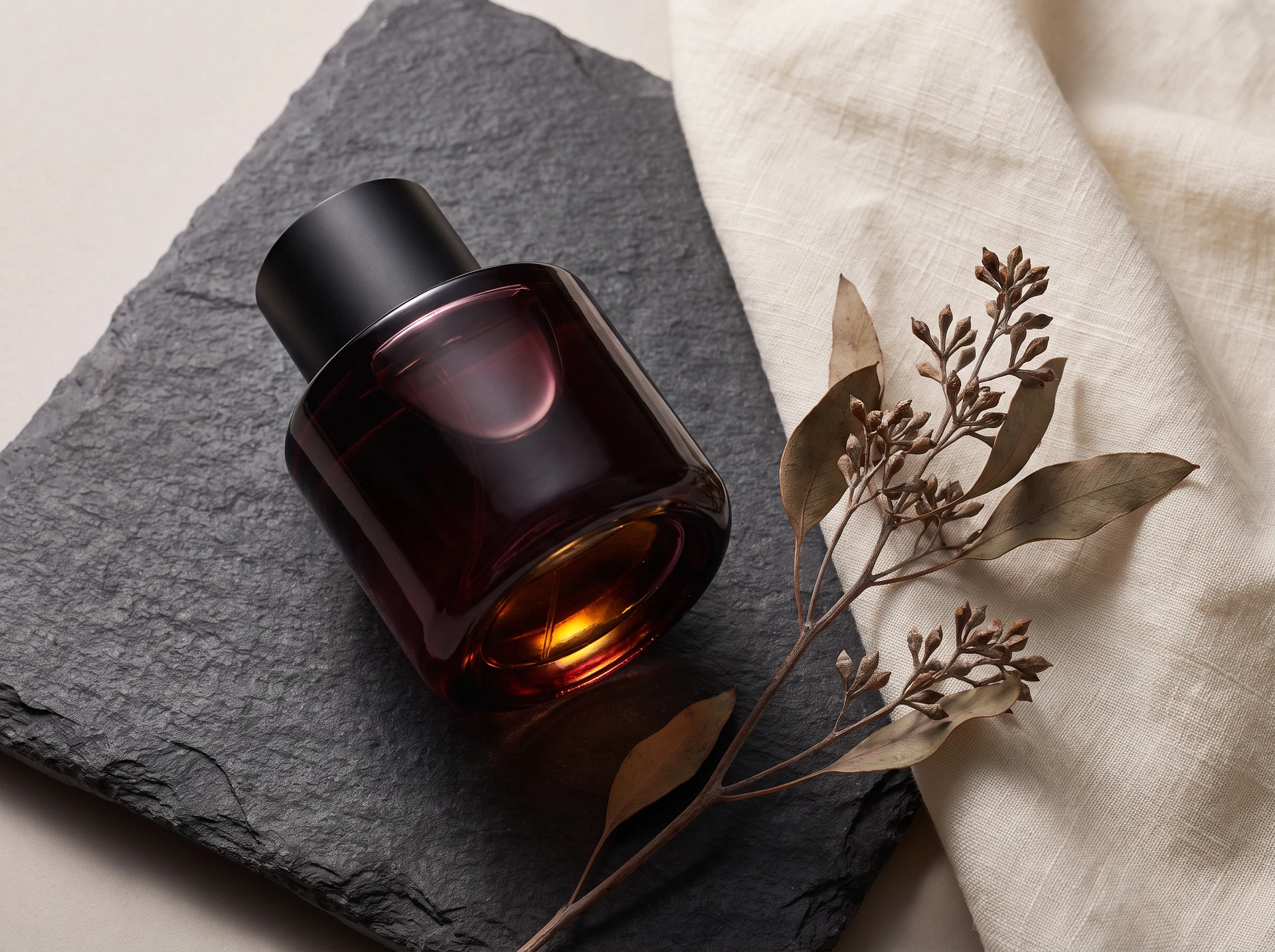 TheSweetLie burgundy perfume bottle still life