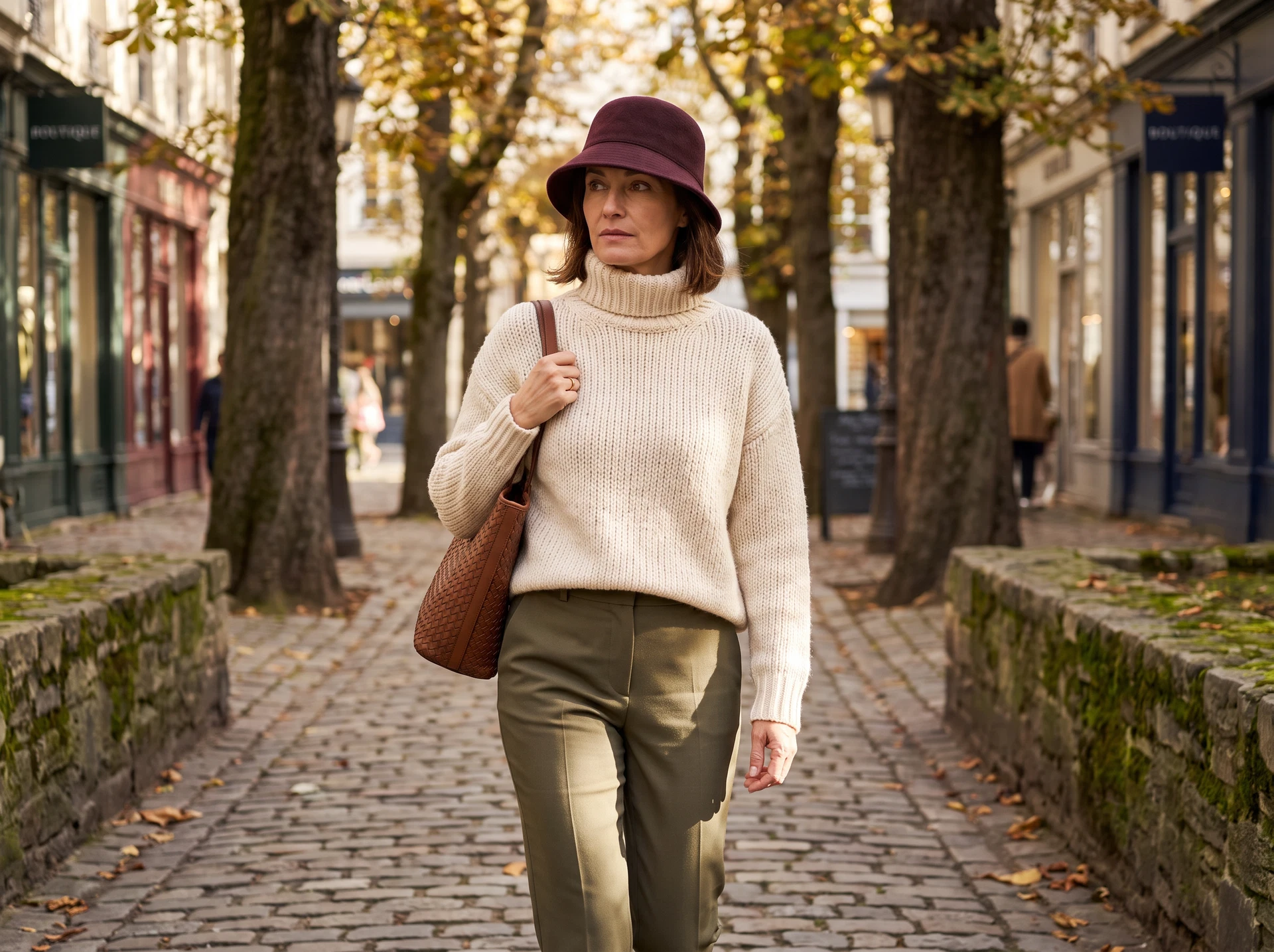 TheSweetLie cream knit and olive trousers photograph