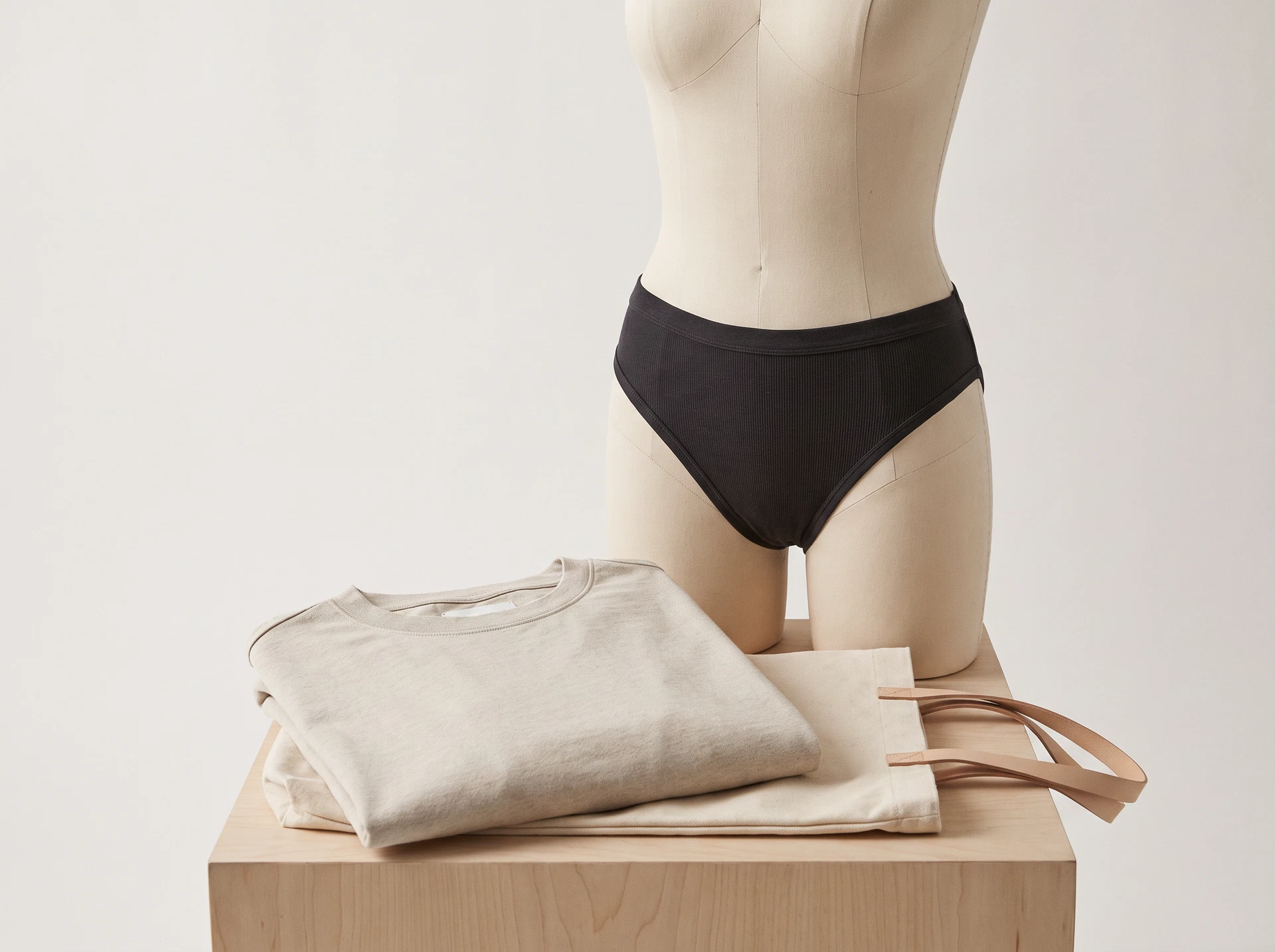 TheSweetLie black bikini brief T-shirt and tote