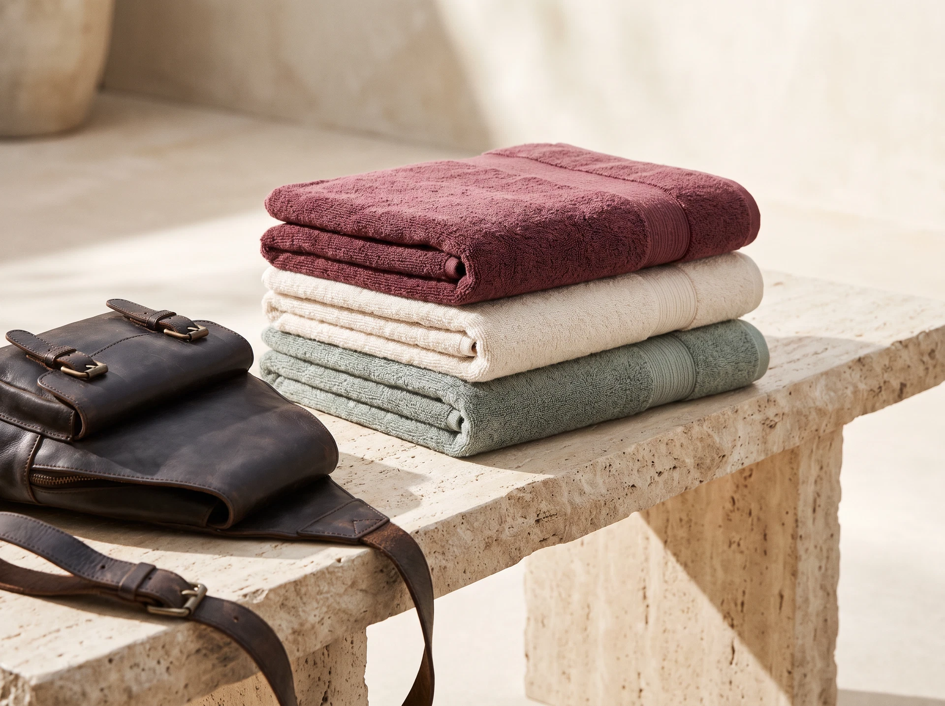 TheSweetLie towel and sling bag still life