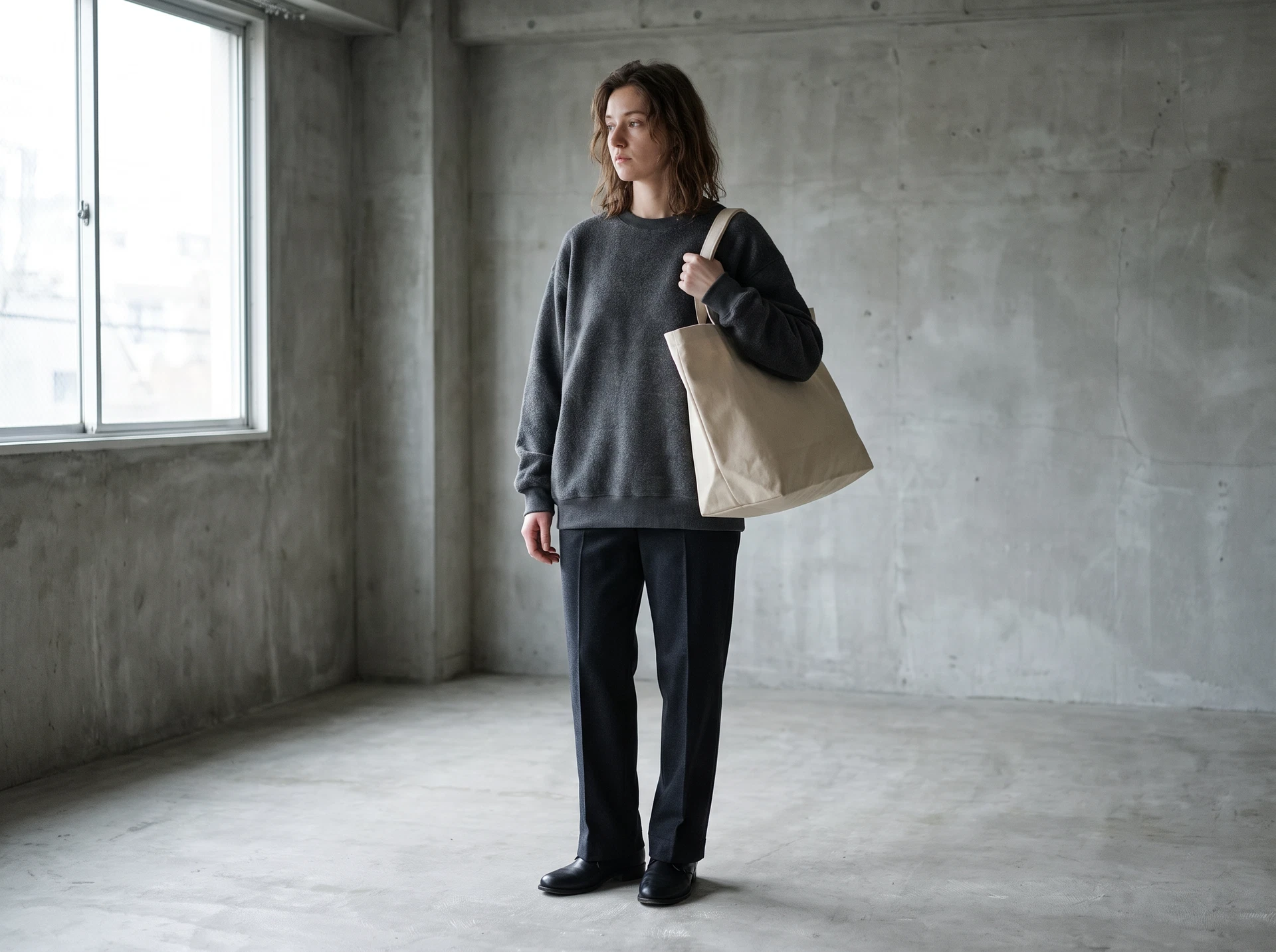 TheSweetLie charcoal sweatshirt and tote photograph
