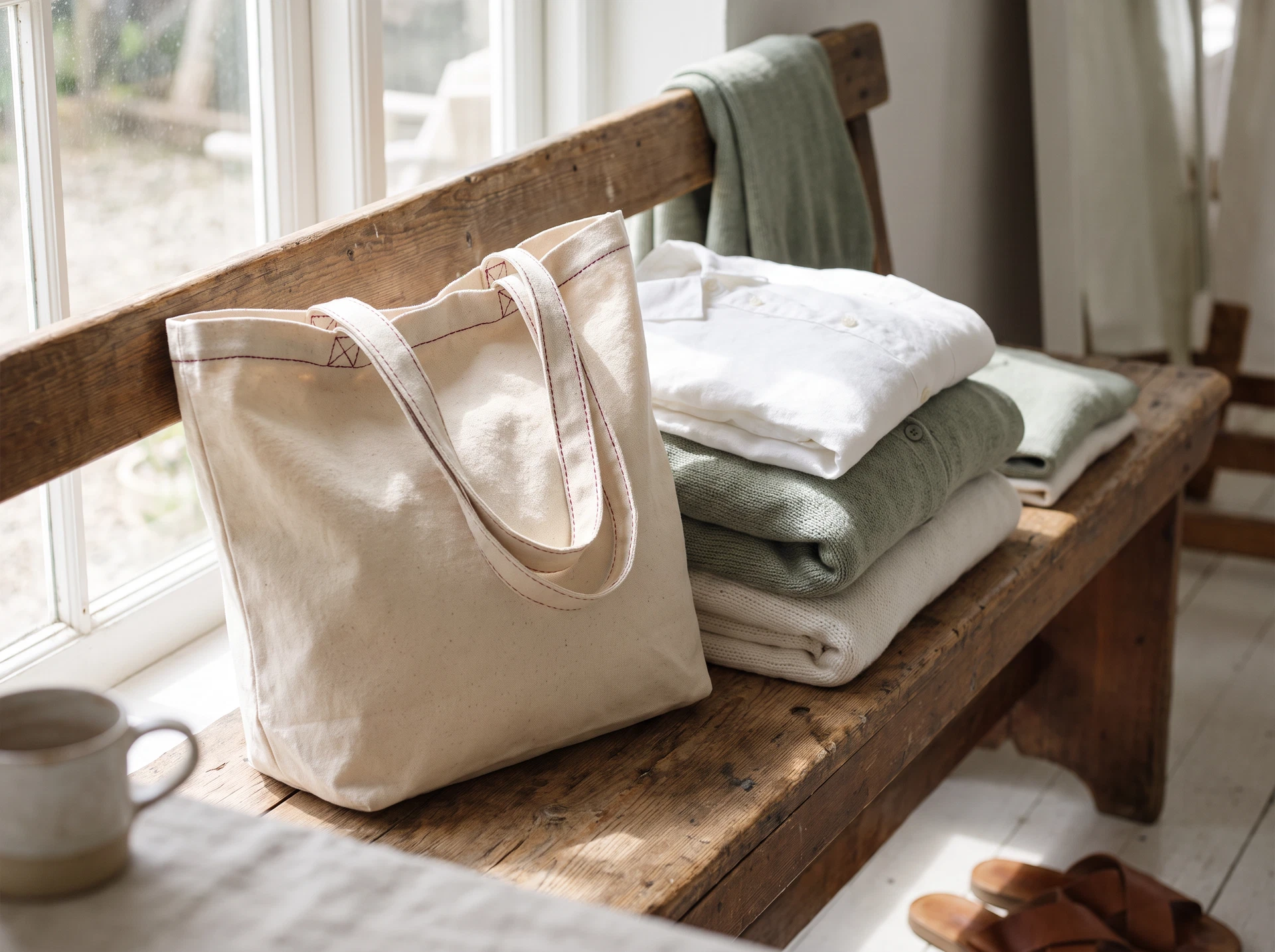 TheSweetLie natural canvas tote product photograph