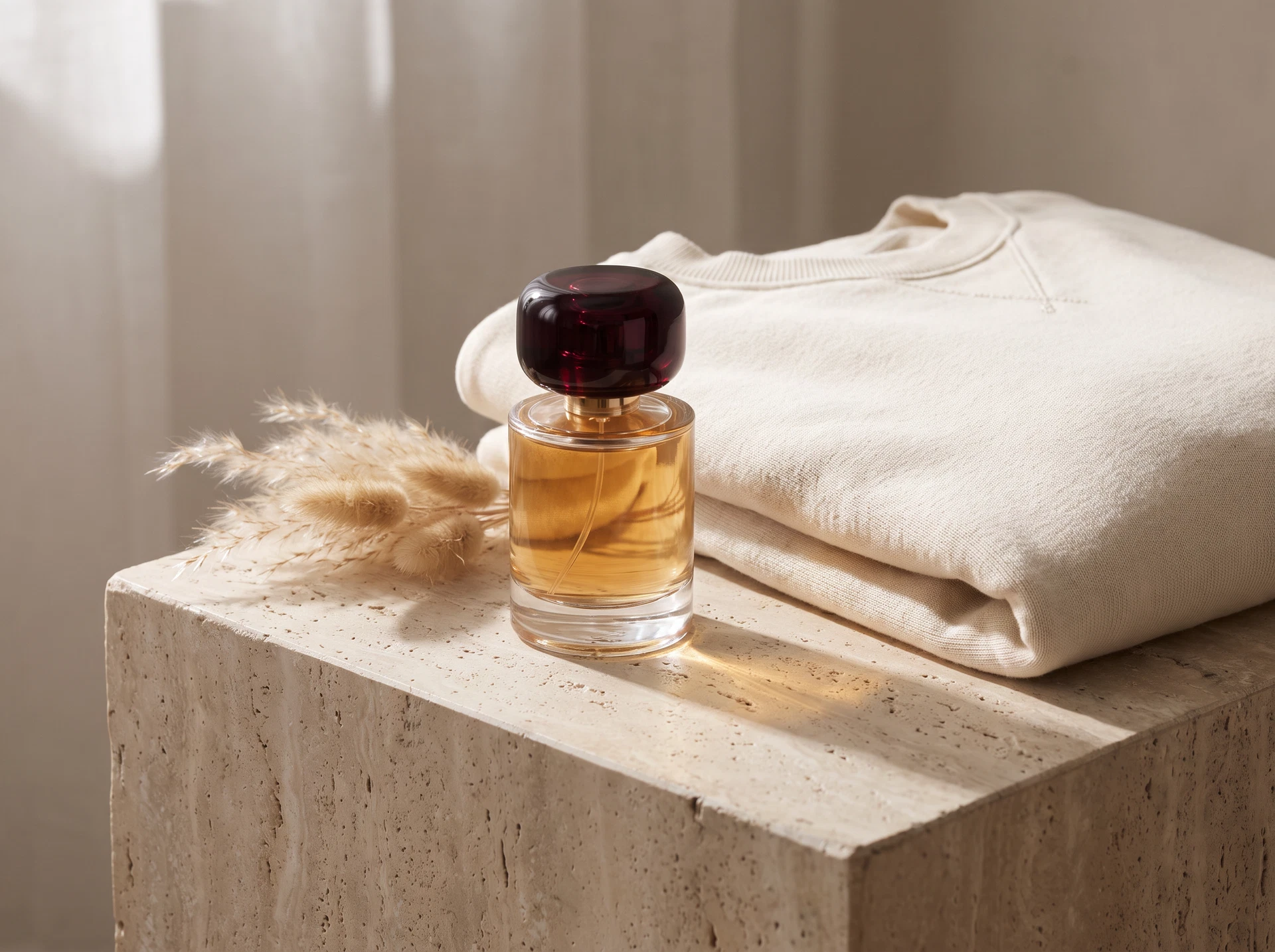 TheSweetLie amber perfume bottle still life
