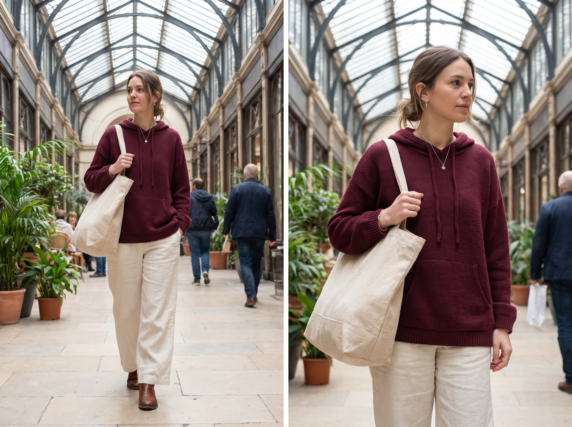 TheSweetLie burgundy hoodie and canvas tote