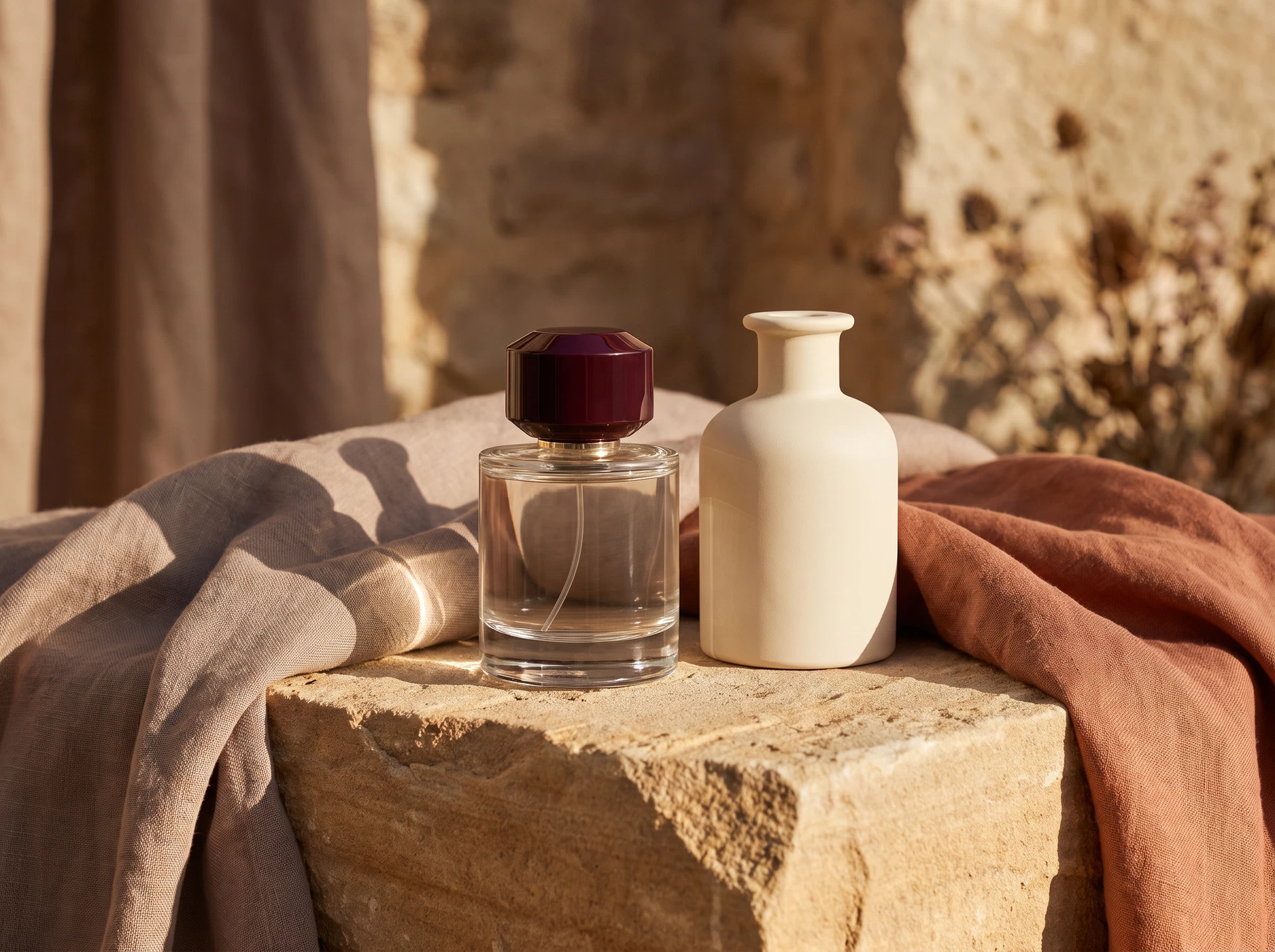 TheSweetLie clear and cream perfume bottles
