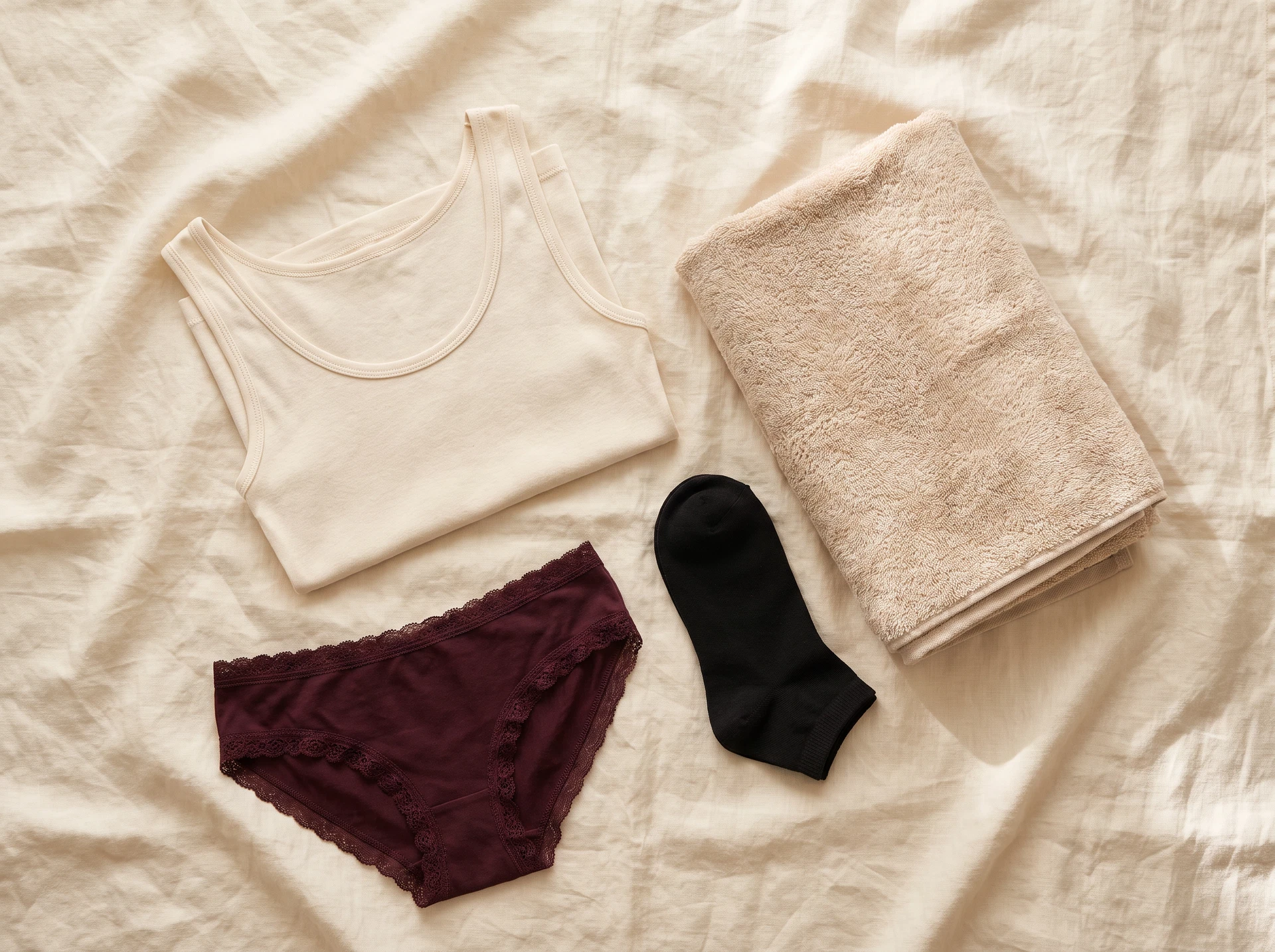 TheSweetLie burgundy essentials flat lay