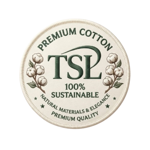 TSL premium cotton natural materials badge
