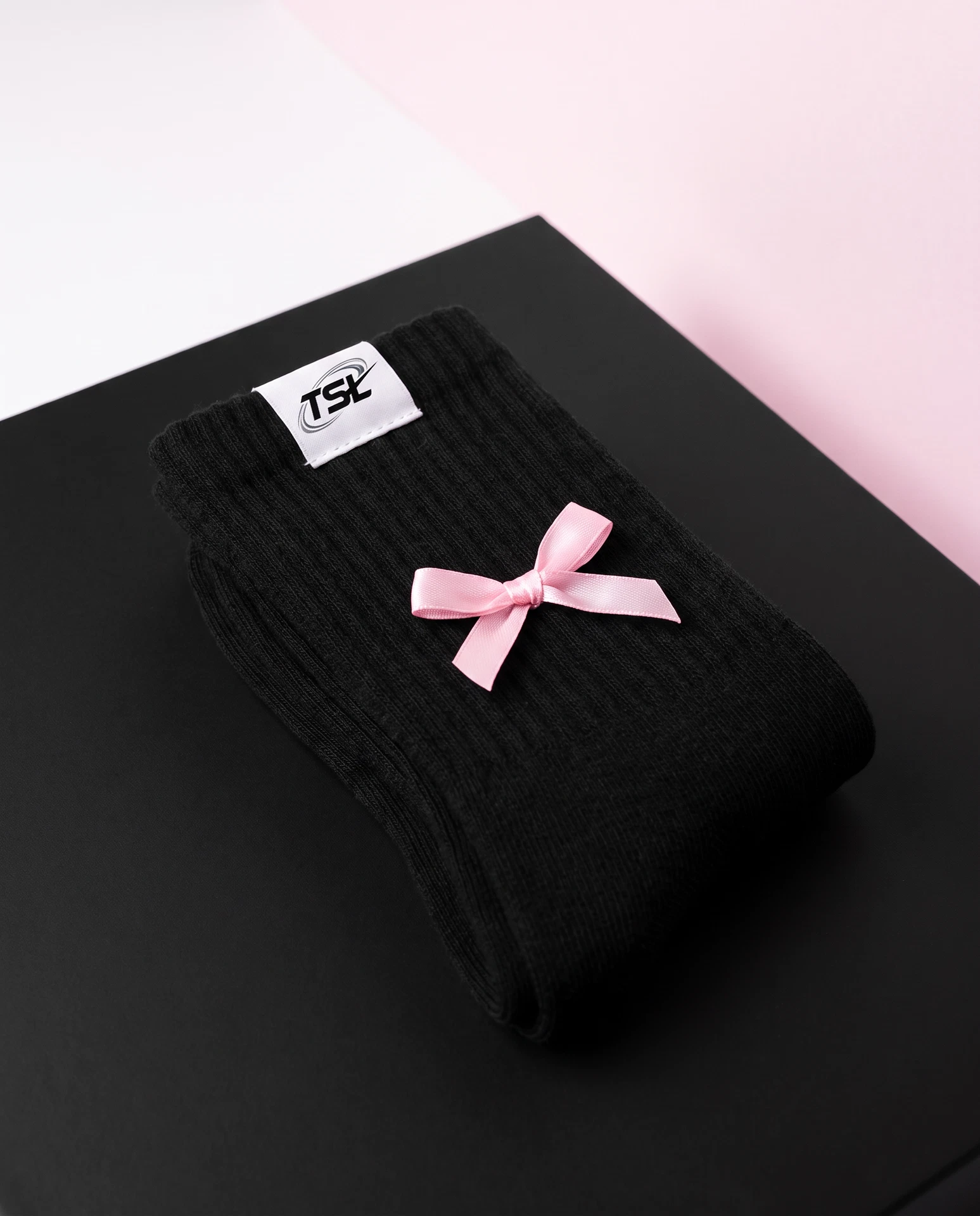 TheSweetLie black socks with white TSL marks